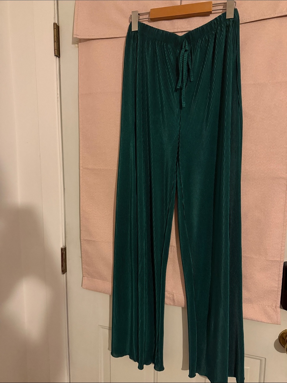 Pleated Wide-Leg Pants - Deep Green